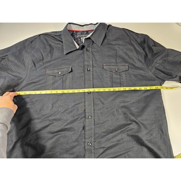 Tranquility mayhem size 4XLB flip cuff short sleeve button up EUC ^ - Picture 6 of 7